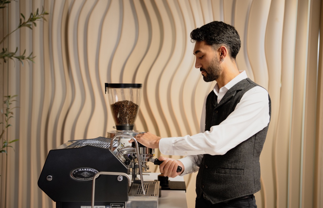 Espresso bar catering setup at a birthday party in San Diego